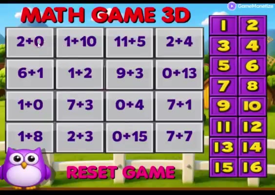 Math Game 3D gameplay screenshot