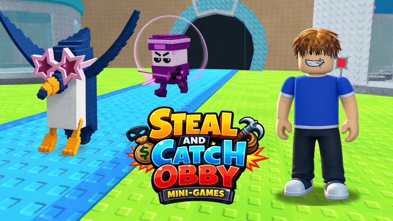 Steal and Catch Obby: Mini-Games gameplay screenshot